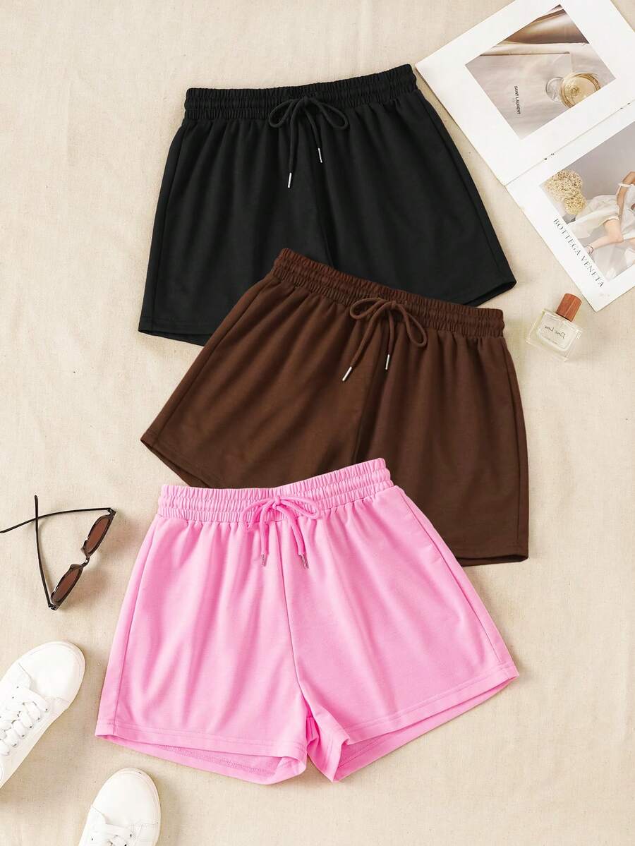 Bộ ba quần short thể thao, hơi co giãn, thích hợp mặc mùa hè, phù hợp cho hoạt động ngoài trời, thể thao, du lịch, dạo phố và các dịp khác, thoải mái và dễ phối đồ, quần short thể thao ngoài trời, quần short ba mảnh nữ, quần short thể thao nữ, quần short thể thao thường ngày, quần short mùa hè, quần short ba mảnh. - Cà phê nâu - Xem 1