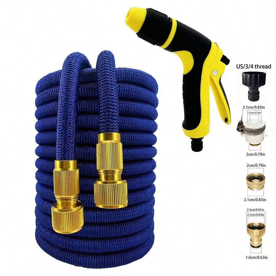 1pc High Pressure Car Wash Water Gun Set, Retractable Garden Magic Hose, Watering Hose - B - View 1