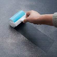 1件装宠物毛发去除器和粘毛滚筒工具，沙发毛发去除器，可重复使用的宠物毛发粘毛滚筒，超强粘性，便携式地毯耙，家用 - 彩色 - 查看 2