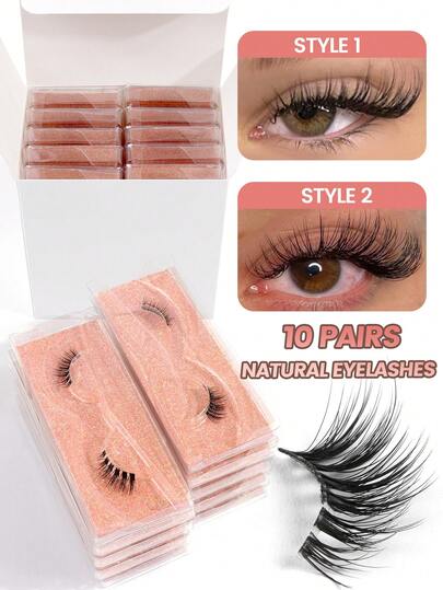 MAGEFY 10/2 Pairs Of Half-Eye Transparent Stem False Eyelashes With Case,Mixth Styles,Individual Box Of False Eyelashes,Cat Eye Eyelashes,Enlarged Double Eyelashes,End Eye Elongated,Long-Lasting,Ultra-Light,Natural Look,Waterproof And Sweat-Proof Fake Eyelashes,Suitable For Role Playing,Suitable For Beginner And Party, Holiday Eye Makeup,Cat Eye Lashes Natural,Travel Essentials,Curled And Enlarged Eyes,Cosmetic Makeup Tool For Beginner