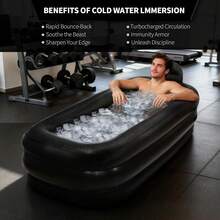 Inflatable Bathtub Adults - Blow Up Bathtub Adult Indoor Shower Use, Portable Bathtub Adult With Cover, 62.2x37.4x17.72in, Light - Dark Grey - View 3