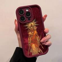 Obra de arte con temática divina de Rama en color naranja.funda de teléfono Fundas compatibles con ,Apple,VIVO,OPPO,,, y Honor.Fabricadas en silicona TPU,ofrecen protección contra golpes y caídas. - Burdeos - Ver 3