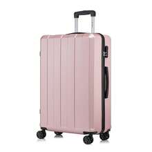 YONSLY Suitcase 16/20/24/28 Inch With 4 Wheels, 360° Combination Lock, Mesh Compartment, Soft Rubber Handle, Lightweight, Shockproof Trolley Suitcase, Carry-On Hard Shell Suitcase - Rose Gold - View 11