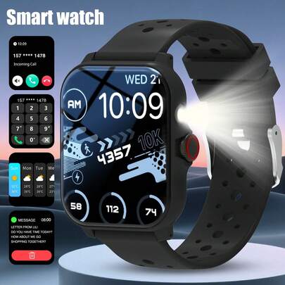 New 1.83" HD Touchscreen Smart Watch, Wireless Calling/Weather Forecast/Fitness Tracker, Support Call Answer & Reject, Customizable Wallpaper, Compatible With IOS & Android, Suitable For Men And Women