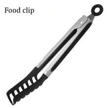 Pinzas resistentes al calor de silicona y acero inoxidable, adecuadas para cocina, hornear, asar a la parrilla, ensaladas, manipulación de alimentos - Ver 6
