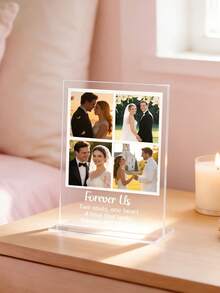 Customized Photo Plaque With Personalized Image And Text, Wooden Or Acrylic Base, Handmade Scratch-Resistant Acrylic Decor For Home, Bedroom, Desktop And Office Display, Unique Personalized Gift - Multicolor - View 9
