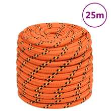 vidaXL Bootsseil Orange 16 mm 25 m Polypropylen Gartenseil, DIY-Projekte mit gedrehtem Seil für drinnen und draußen, Gartenseilbinden, Gartendekorationen, Partys, Boote im Freien - A - Übersicht 1