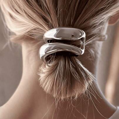 1pc Minimalist Metal Hair Tie, High Elasticity Ponytail Holder Fashion Hair Accessory, Hair Accessory, Hair Tie, Women Hair Accessory, Hair Accessory Supplies