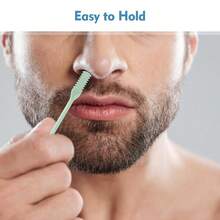[12-Pack]Double-Sided Nose Hair Trimmer Set + Soft Cleaner | Stainless Steel & ABS | Pastel Colors (Deep Green, Sky Blue) | 360° Rotation, Battery-Free | Travel-Friendly For Men/Women - Nose Hair Knife - View 8