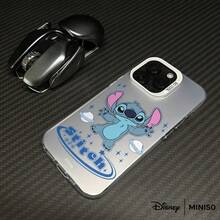 Miniso 1个迪士尼史迪奇626星球星空设计手机壳，适用于iPhone 17/17 Pro/17 Pro Max/17 Air/16/15/14/13/12/11/X/7/8 Plus系列，iPhone 17 Pro Max手机壳，iPhone 17 Pro手机壳，iPhone 17手机壳，圣诞礼物，送给女朋友 - 粉色 - 查看 5