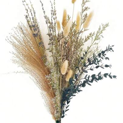 40支波西米亚风藤条、桉树扫帚草、兔尾草、人造植物藤条干花花束，家居装饰、卧室装饰、派对装饰、烛光晚餐、仿真花