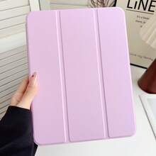 Bao da máy tính bảng cao cấp bằng da PU, gập 3 phần, có ngăn đựng bút và chân đế gập, chống sốc, bảo vệ toàn diện, tương thích với Samsung Tab S9 S10 Lite, iPad 11 10.9 2025 và Redmi Pad 2. - Hồng - Xem 6