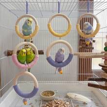 1PC Random Color Assemble Parrot Climbing & Boredom Relief Toy, Rope Chew Perch, Hanging Ring Swing, Birdcage Accessory Stand,Rope Bite-Resistant & Scratch-Resistant, Satisfies Climbing & Chewing Instinct, Enriches Entertainment Experience - View 2