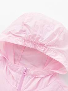 Balabala Tween Girl' Girls Boys Summer Lightweight UV Protection Jacket, Cooling Packable Hooded Outerwear - White Red - View 3