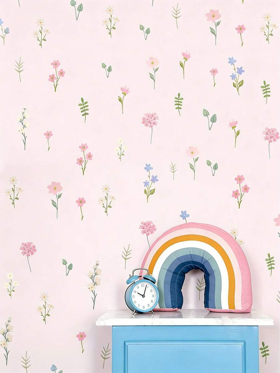 4 hojas/Set, Pegatinas de pared florales, 27 piezas Pegatinas de pared con flores de pradera, Decoración de pared, Pegatinas de pared estilo bohemio, Acuarela pastel, Pegatinas de PVC autoadhesivas para sala de estar, dormitorio y decoración del hogar - ZT188 - Ver 1