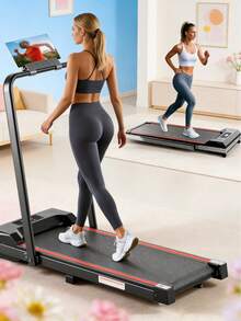 3.0 HP Quiet Folding Treadmill, 3 Workout Modes, Knee Protection Cushioning, Space Saving Under Bed Storage, For Home Apartment Office Fitness - 美規B型插(110-127V) - 查看 1