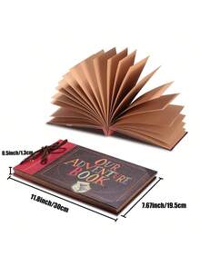 OUR ADVENTURE BOOK Sổ lưu niệm "Chuyến phiêu lưu của chúng ta", Album ảnh kỷ niệm 3D "Chuyến phiêu lưu của chúng ta", Sổ lưu niệm đám cưới, Tiệc cô dâu, Kích thước 11.6 x 7.5 inch, 40 trang. - Kiểu chữ - Xem 2