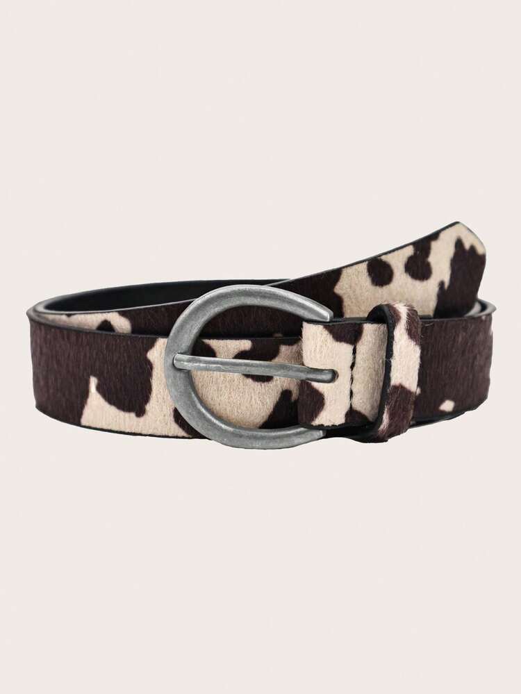 1 chiếc thắt lưng nữ phong cách Boho Vintage miền Tây, giả lông thú in hình bò sữa, khóa bạc cổ, thắt lưng đen, thắt lưng đen trắng, thắt lưng cao bồi, thắt lưng rodeo, thắt lưng miền Tây, thời trang đa năng, phù hợp với áo khoác, áo len, dự tiệc, thường ngày, đi làm, đi nghỉ mát, đi biển, dạo phố, phụ kiện đi học, mùa hè - A - Xem 1