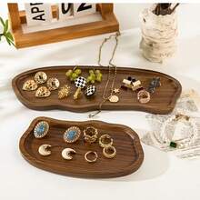 1pc Cloud-Shaped Jewelry Tray, Wooden Tray Suitable For Various Scenarios Such As Keys, Earrings, Necklaces, Soaps, Jewelry, Aromatherapy, Office, Living Room, Entryway Cabinet, Versatile Jewelry Tray - Maroon - View 8