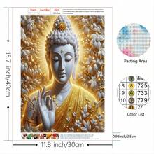 DIY 5D Diamond Painting Kit - Round Beads, Wall And Home Decor Buddha Design, Frameless Craft Set, Perfect Christmas Gift - round diamond - View 7