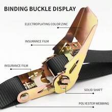 卡车捆绑装置、小型棘轮紧固件、自锁绳索紧固件、货物包装和固定带、飞机捆绑带 - 丙綸 - 查看 4