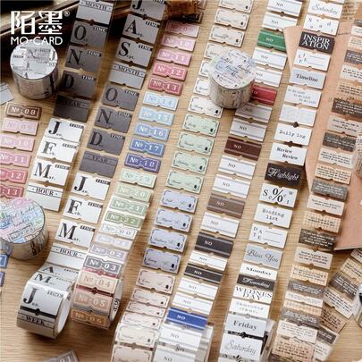 Vintage Decorative Paper Washi Tape, Paper Craft Label Sticker Tape, Suitable For DIY Art, Scrapbooking, Planner, Diary, Notebook, Calendar Decoration, Arts & Crafts, Party Decor, Gifts