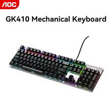 AOC Premium Alloy Mechanical Keyboard: A High-Quality Metal Surface Provides A Solid Foundation For Every Keystroke, While RGB Lighting Effects Enhance Its Elegant Feel. - View 10