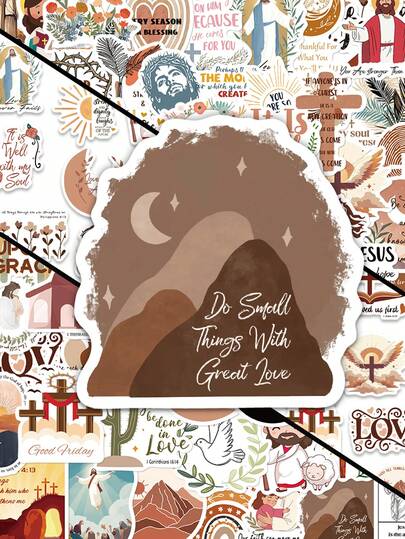 50张创意贴纸，完美适用于个性化装饰摩托车、办公桌、自行车、行李箱、头盔、子弹笔记和铅笔盒。高品质，易撕易贴。是奖励、节日礼物和礼品配件的理想之选。