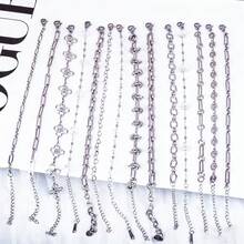 1条不锈钢四叶草手链，适合女士旅行、休闲佩戴 - 銀色 - 查看 3