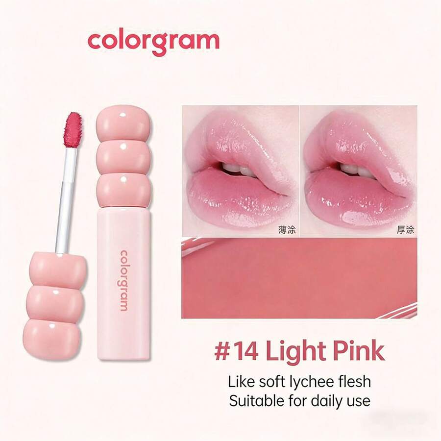 Colorgram 蜜饯山楂光泽唇彩 - 高光泽、保湿唇彩,裸色透明妆效,持久显色。如镜般闪亮,如玻璃般透明,滋润保湿。 - 14 淡粉紅色 - 查看 1
