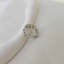 1 pieza Anillo de estilo bohemio minimalista y lujoso con diseño geométrico de cuentas, accesorio versátil y de diseño único para hombres y mujeres - Plateado - Ver 7