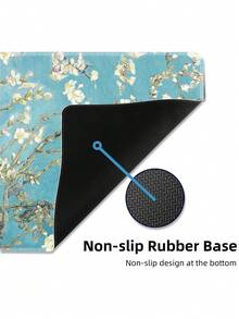 Extended Game Mouse Pad, XL Large Keyboard Mouse Pad, With Stitched Edges, Durable Non-Slip Rubber Base Mouse Pad, Suitable For Home Office Work, Van Gogh Almond Mouse Pad, Oil Painting Mouse Pad-Large Non-Slip Flower Table Pad For Office Decoration, PC, Notebook Computer - View 9