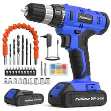 FADAKWALT 20V Cordless Drill Set With 40pcs Bits 30N Torque 21+1 Settings 3/8 Inch Keyless Chuck 2.0Ah Li Ion Battery LED Light For Home DIY Furniture Repair Christmas Gift - 查看 9