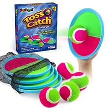 Toss and Catch Ball Game Outdoor Toys for Yard Games Beach Toys Outside Games for 3 4 5 6 7 8 9 10 Year Old Boys Girls Upgraded - 4 paletas, 4 pelotas - Ver 2