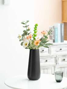 Matte Black Vase, Suitable For Fresh Flowers And Reeds, A Classic Country-Style Decorative Vase, Suitable For Home Decor And Table Setting. - Multicolor - View 6