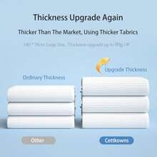 18 Count Disposable Bath Towels Camping Towel Gym Towel Barber Towel Large Size 27.5"x55" Portable Thickened Absorbent Individually Packed for Travel Hotel Camping Spa Business - Blanco - Ver 6