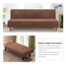 H.VERSAILTEX - Funda de futón de terciopelo real sin brazos fundas de sofá y cama funda elástica para sofá de futón protector de muebles tela de terciopelo grueso suave y acogedora se ajusta en - Caramelo - Ver 5