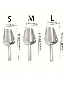 1pc Multifunctional Stainless Steel Ice Scoop, Provides 3 Sizes, Designed Thick And Durable, Easy To Clean. Suitable For Ice Cubes, Grains, Coffee, Flour, Food, Tea Leaves, Popcorn, Sugar, Nuts, Rice And More. Applicable For Ladle, Cocktail Ice Scoop, Reusable Ice Scoop, Stainless Steel Ice Bucket Scoop - Multicolor - View 4