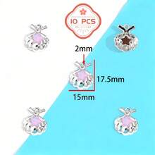 10/20pcs Random Pink Y2K Style Butterfly, Sun, Moon Enamel Pendant For DIY Necklace, Bracelet And Jewelry Making - Pink - View 6