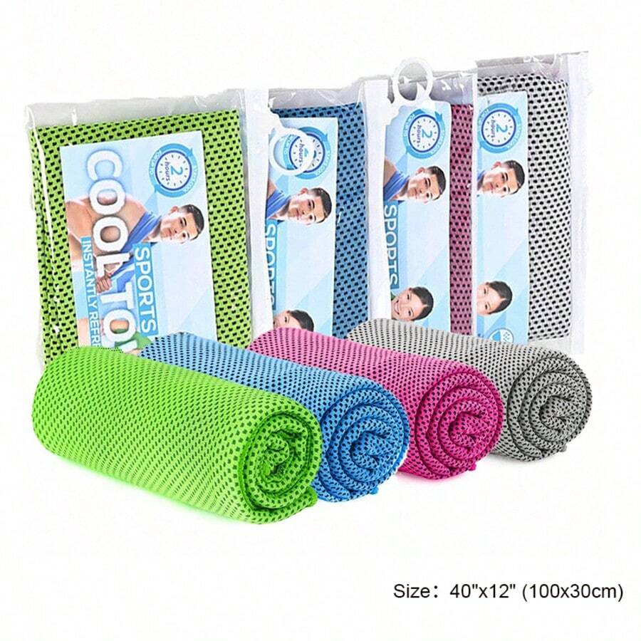 40"X12" (100x30cm) Cooling Towel, Soft Breathable Quick-Dry Towel, Sports Cooling Towel, Rose, Light Blue, Light Gray, Green Antibacterial Microfiber Material, Neck & Face Cooling Towel, Gym Sweat Towel, Beach Absorbent Towel, Summer Cooling Towel, Suitable For Fitness, Yoga, Pilates, Outdoor Running, Cycling, Golf, Camping