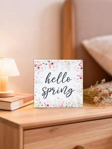1pc Spring Wildflower Decoration Ornament, Hello Spring Decorations, This Foam Block Decor Makes A Great Gift For Family And Friends, Spring Party Supplies, Floral-Themed Party Decorations, Spring Crafts, Perfect For Home Or Office Shelves And Tiered Trays, Spring Cabinet Decor, Spring Living Room And Bedroom Decor, Spring Room Decor, Spring Home Decor, Spring Gifts, Party Favors - Spring Wildflowers - View 5