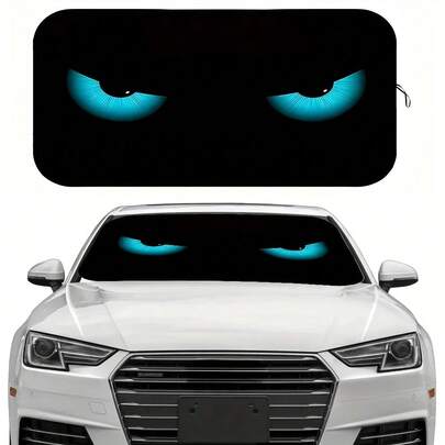Car Sunshade For The Windshield, Windshield Cover For Car Interior Sun Protection, Blocks UV Rays To Keep Your Vehicle Cool, Car Windshield Sunshade, Fun Car Eye Sun Visor, Foldable Sunshade, Car Summer Accessories