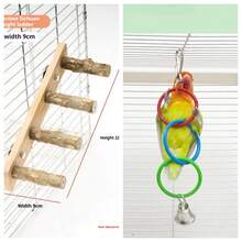 1pc Wooden Interactive Ladder Training Toy Suitable For Small Pets, Birds, Parrots, Hamsters, Climbing Ladder, Swing, Accessories - Multicolor - View 15
