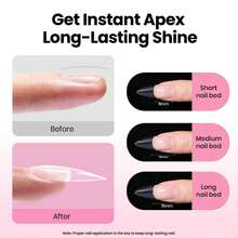Beetles Tipex Lite Pre-Built Apex Nail Tips Kit, Stiletto Medium, With Tipex Nail Glue,  All-In-One Gel Nail Kit - Tipex Lite-stiletto Medium 192pcs Kit - View 3