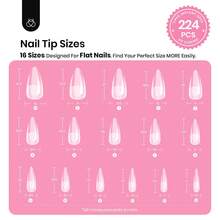 Kit de puntas de uñas Apex pre-construidas Beetles Tipex Lite, Stiletto Medium, con pegamento de uñas Tipex, Kit de uñas de gel todo en uno - Kit de uñas Stiletto Medium 224 piezas (Tipex Nail Kit) - Ver 3