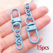 15pcs Colorful Lobster Claw Clasps For Keychains Colorful Metal Swivel Snap Hooks With Key Rings Swivel Clasps Snap Hooks Key Chain Clip Hook Flat Split Keychain Ring For DIY Crafts Accessories - Keychain - View 20