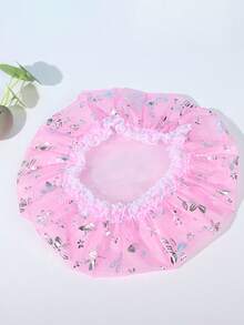 1 chiếc mũ tắm họa tiết bướm và sao dễ thương, chống ẩm và bụi, lưới họa tiết bầu trời sao, chống thấm nước hai lớp, kiểu dáng đơn giản, thanh lịch. - nhiều màu - Xem 4