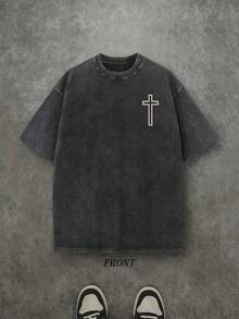 Remera Verano Masculina Algodón Lavado Estampada Calidad Alta Uso Diario - Negro - Ver 2