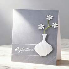 1个金属花瓶切割模具，适用于DIY剪贴簿、压花、手工卡片制作、礼品卡制作 - A - 查看 3