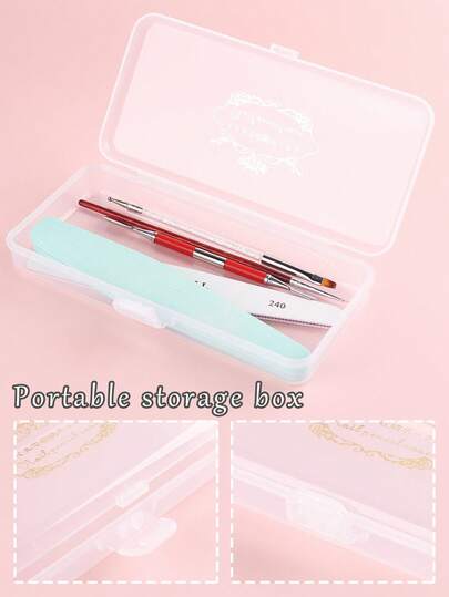 1/2PCS Plastic Storage Box, Nail Toolbox, Jewelry Polishing Strip Storage Box, Crystal Pen Phototherapy Pen Box, Storage Box, Multi-Purpose Container For Nail Supplies And Tools